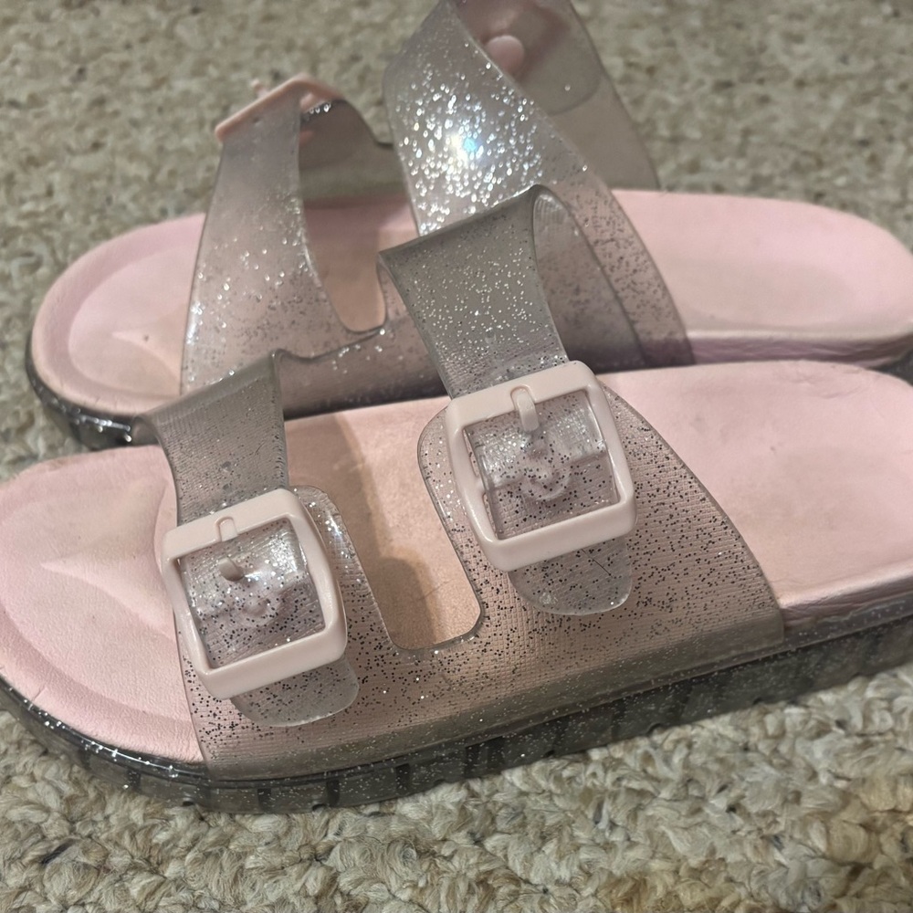 Glittery Pink Kids Sandals